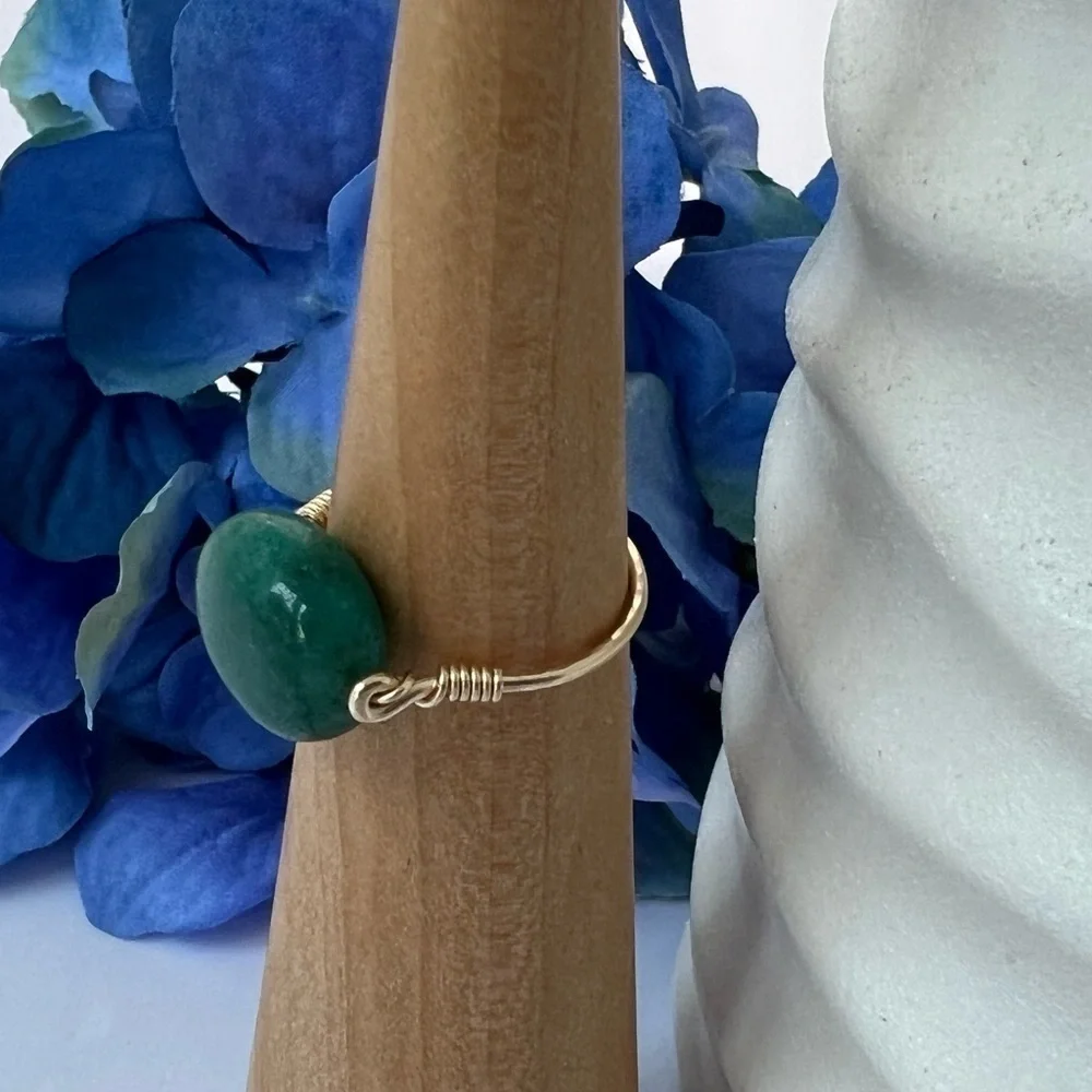 GREEN Quartz Gold Ring